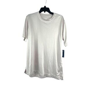 Visitor Premium Men's Solid Poly Crew Neck T-Shirt L Pastel Pin Short Sleeves